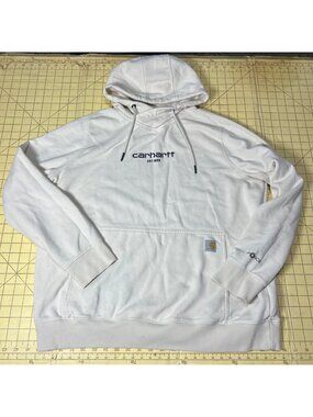 Carhartt Force Relaxed Fit White Hoodie XL 16-18 Made In Vietnam Soft Durable Sw